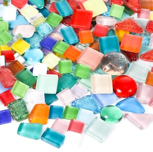 250g Bunte Mosaiksteine, Mosaik Bastelset Kinder, mosaiksteine zum Basteln, Mosaikfliesen, Verkleben Mosaik für Küche, Heimdekoration, DIY, Deko