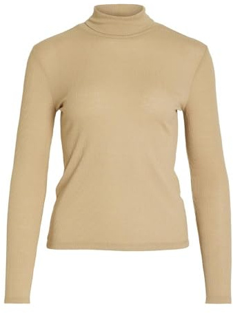 VILA Elsea Langarm-T-Shirt, Beige, für Damen, beige, XS
