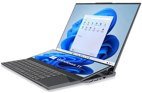 MeekRhynche 16 Inch IPS+14'' HD Touch Dual Screen Laptop Xeon W-10885M,64GB DDR4 2TB NVMe,Ultrabook Slim Notebook Computer PC Gamer Win 11pro AC WiFi BT4.2