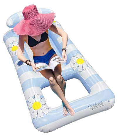 Fauteuils Flottants pour Piscine | Chaise Flottante Gonflable pour Piscine avec Coussin Ergonomique,Support Confortable pour Baignade en Lac, Rivière, Fête Aquatique et Voyages Nautiques