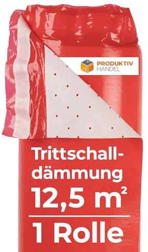 Trittschalldämmung Thermo Comfort 2 mm | 1 Rolle PE-Schaum 12,5 m² Unterlage für Laminat & Parkett | Ideal für Fußbodenheizung | Geräusch- & Wärmedämmend | Produktiv Handel