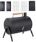 Parrilla Ahumadora de Barril - Ahumador de Barbacoa con Asa - Parrilla de Barbacoa Multifuncional con Diseño de Barril para Uso en Exterior, Jardín, Balcón, Apartamento, Porche,