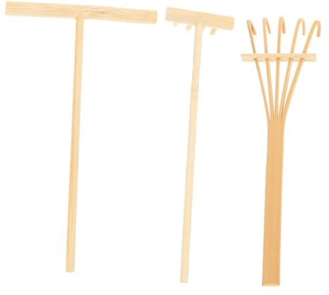 OFFIGAM Zen Garden Rake Tool for Miniature Garden Crafts Includes Soft Table Mini Rakes for Sandbox and Desk Decoration and Messy Play Activities