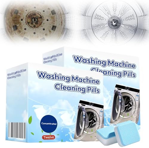 4-in-1 Washing Machine Cleaner, 2025 New Washing Tablets, Clean Inside Drum Removes Limescale Residue Rust & Odours, Deep Cleaning Tablets for Front Loader & Top Load Washer (2)
