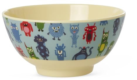 Rice Melamin Schüssel Kinderschüssel Schale mittelgroß - hellblau - Monsters Print