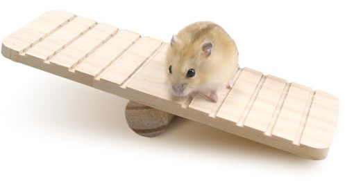 Balancín para hámster, Juguetes Hamster Madera, Juguetes para Hámster Columpio, Balancín, 19 x 7 x 3 cm