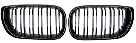 PRFGSGVBV Nieren Grill Kühlergrill Für 3er E46 4-Türer 2002-2005 Auto-Frontnierengrill Schwarz Glänzender Kühlergrill Doppellamellen-Motorhauben-Renngrill