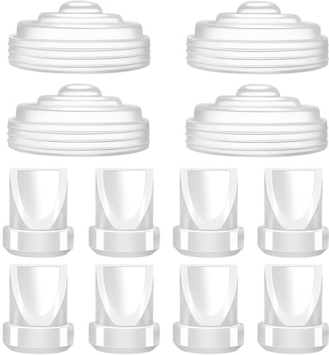 Tomedeks Pack of 12 M5 Breast Pump Replacement Accessories, Mom... M5 Replacement Parts, 8 Pieces Duck Bill Valves + 4 Pieces Silicone Membrane, M-5 Portable Breast Pump Silicone Membrane