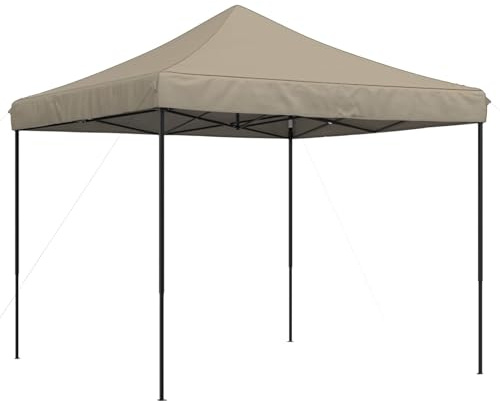 vidaXL Party-Zelt Taupe 292 x 292 x 315 cm Oxford-Stoff, Garten und Terrasse, modernes Party-Zelt, schnell aufzustellen, tragbarer Sonnenschutz für Outdoor-Events