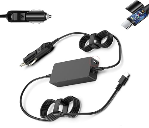 100W Car Laptop Charger 12V/24V Compatible with HP, Lenovo, ASUS, Thinkpad | USB C power adapter compatible with MacBook, Samsung, Dell, Acer, Huawei,Xiaomi& most universal type c devices with dual port