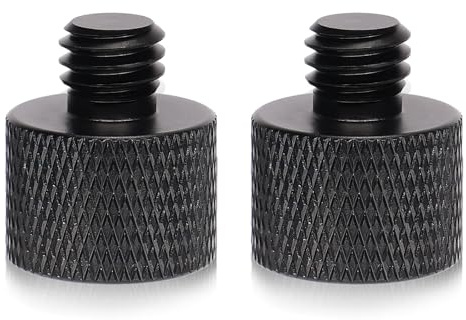 SAVITA 2pcs Mic Foot Adapter, 3/8 Male to 5/8 Female Tripod Screw Thread Adapter Accessories for Camera Monitor Microphone Stand Mount
