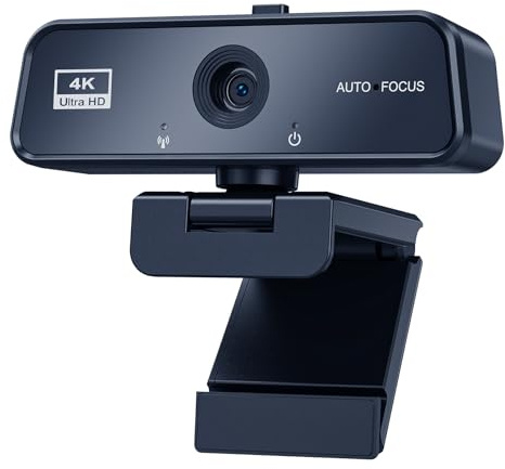 veorkide 4K Webcam with Autofocus, USB Plug and Play Streaming Camera, 360° Adjustable PC Webcam with Noise-Cancelling Microphone, Ultra HD Web Camera Perfect for Zoom, Team(Dark Blue)