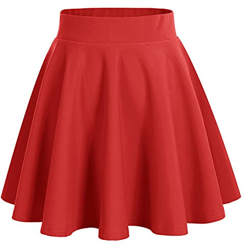 bridesmay Damen Mini Rock Sommer Kurz Skater Rock Schulmädchen Anime Rock Gothic Cosplay Sexy Röcke Red M