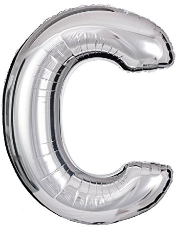 ballonfritz® Ballon Buchstabe C in SILBER - XXL 40/102cm - Folienballons für Luft oder Helium als Geburtstag, Jubiläum, Hochzeit oder Abschluss Geschenk, Party Dekoration oder Überraschung