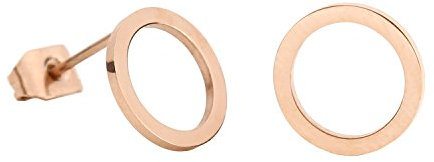 Legitta Damen Offen Kreis Ohrringe in Rosegold Minimal Delicate Runde Feine Ohrstecker Edelstahlschmuck Filigrane Kugelohrringe Für Frauen Mädchen