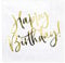 Party Deco Servietten für Geburtstag - Happy Birthday - Geburtstag mit Goldschrift, 33 X 33 cm, 20 Stück - Geburtstagsdeko Papierservietten für Event, Geburtstagparty, Jubiläum, Geburtstagsfeier