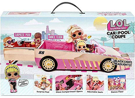 L.O.L. Surprise! LOL Surprise Coche-Piscina con Muñeca Exclusiva, Incluye Coche Multicolor, Piscina Sorpresa, Pista de Baile con Luces Mágicas y Accesorios, Para Niños y Niñas a partir de 4 años