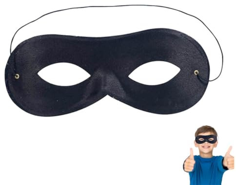 TK Gruppe Timo Klingler Bandit Zoro Augenmaske Panzerknacker Bankräuber schwarz, Einbrecher Maske für Kinder & Erwachsene an Fasching & Karneval