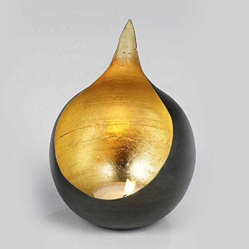 LAMBERT Windlicht Caldera groß schwarz-Gold