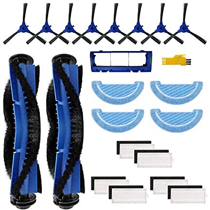 Laimaiou Kit de Accesorios para Cecotec Conga 1090 Connected 1090 Connected Force 1090 Robot Aspirador Piezas de Repuesto 21 Paquetes de Cepillo Principal, Filtro y Cepillo Lateral