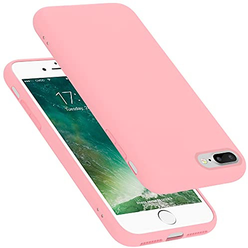 Cadorabo cover compatibile con Apple iPhone 7 PLUS / 7S PLUS / 8 PLUS, cover in silicone liquido per iPhone 7 PLUS / 7S PLUS / 8 PLUS, custodia in silicone, resistente ai graffi - LIQUID ROSA