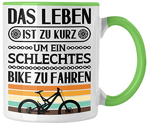 Trendation Fahrrad Radfahrer Geschenk Rennrad Bike Geschenkidee Tasse Fahrradfahrer Kaffeetasse (Grün)