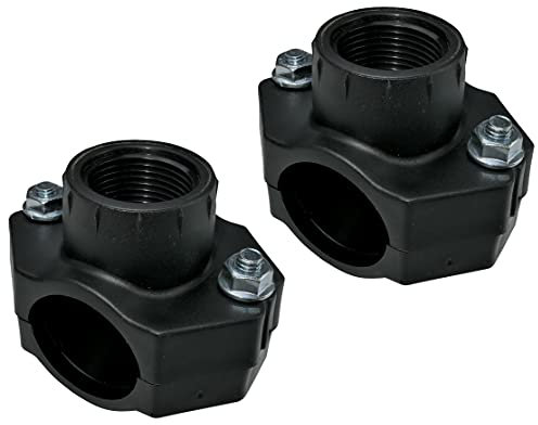 AERZETIX - C51886 - Lot de 2 Colliers de Prise en Charge pour Tuyau Ø32 - Filetage 3/4'' - à 2 boulons - Collier de dérivation de conduites Secondaires