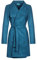 malito – Damen Trenchcoat einfarbig mit Gürtel & Taschen – klassischer Mantel für Herbst & Winter – schicker Übergangsmantel 15142 (Petrol | Größe L)