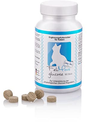 FeliMove Glucose Tabletten, leckeres Ergänzungsfutter zur Unterstützung der Blutzucker Regulation der Katze, verträglich bei Hyperglykämie (Diabetes) (180 Tabletten)