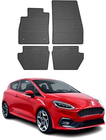 OMAC Gummi Fußmatten kompatibel mit Ford Fiesta MK 2017-2024 Automatten Gummi Schwarz 4tlg