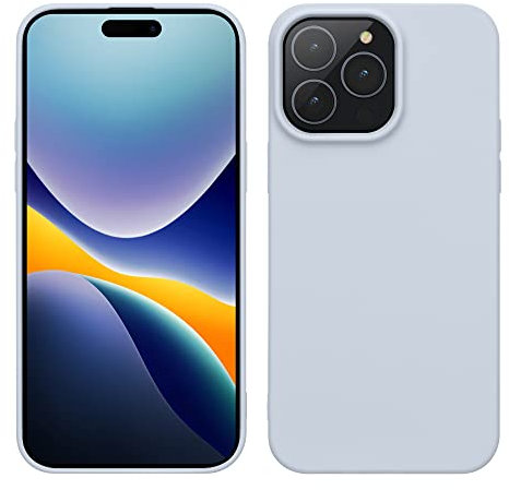 kwmobile Case for iPhone 14 Pro Max Case - Soft Slim TPU Silicone Phone Cover - Wireless Charger Friendly - Light Blue Matte