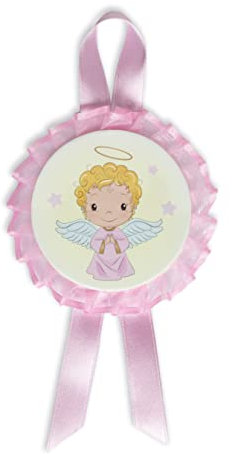 Medaillon Wiege Engel Schutzhülle perfekt als Geschenk zur Geburt oder Taufe zum Aufhängen an der Wiege, am Kinderwagen oder im Babyzimmer