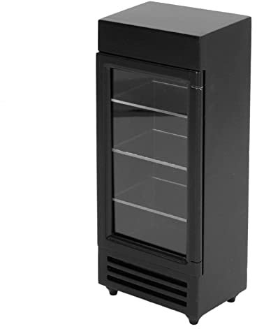 RiToEasysports Puppenhausmöbel, Vertikaler Kühlschrank für Puppenhäuser, 1:12, Holz, Hohe Simulation, Stimuliert Helle Farben, Puppenhaus-Automaten für Heimwerker(Schwarz) Spielzeug Kinderspielzeug