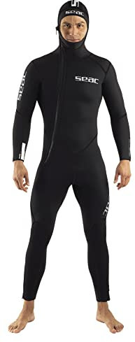 Seac Club Man, Traje de Neopreno de 5 mm con Capucha integrada, Protectores Powertex en Hombros, Rodilleras y Zona Lumbar