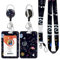 ID Badge Holder mit Lanyard, einziehbare ID Badge Card Holders Abnehmbare Hals Lanyard Strap mit Badge Reel und vertikale ID-Halter für Krankenschwester Studenten (Universe)
