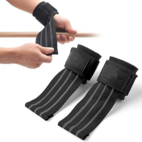 Zughilfen Krafttraining, TNSLAND Zughilfen Handgelenk Bandagen für Fitness Bodybuilding Powerlifting Crossfit, Gym Zubehör Zughilfen Fitness Zughilfen, Lifting Straps für Frauen und Männer