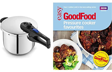 Tower T920004S6L Express Pressure Cooker with Bakelite Lid Lock System, Visual Pressure Indicator, 6 Litre, Stainless Steel & Good Food: Pressure Cooker Favourites