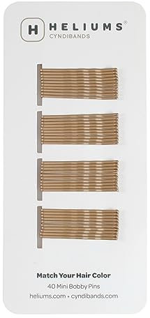 HELIUMS kleine Haarklemmen – Dunkelblond – gewellt 3,8cm Mini Bobby Pins für Damen & Kinder – Haarnadeln passend zu Deiner Haarfarbe – 40 Stück