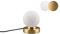 lightling Tischleuchte Pekka mit Fuß aus messing matt Metall, Glasschirm weiß, Touchfunktion, exkl. 1 x E14 max. 40W, ø 12 cm, Höhe 15 cm