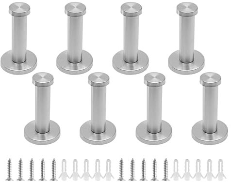 Luomorgo 8 ganchos de toalla cepillados, ganchos de acero inoxidable para montaje en pared, ganchos de pared redondos resistentes para colgar ropa, baño, cocina, dormitorio (2-7/8 pulgadas de
