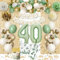 40 Geburtstag Deko Frauen, 40. Geburtstag Dekorationen Frauen, Geburtstagsdeko 40, Avocado Grüne Gold Luftballons mit Happy Birthday Banner für Frauen Mann 40. Geburtstag Dekorationen