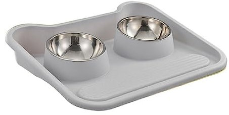 Double gamelle anti-vomissement pour chat - Plateau de nourriture incliné - Tapis de nourriture sèche - Bol de base - Fournitures d'arrosage pour chat - Gamelle pour animaux de compagnie - Bol de