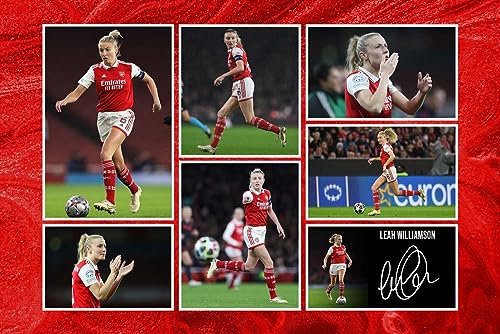 RJR Prints Leah Williamson Arsenal, signierter Fotoprint für Damen, 30,5 x 20,3 cm, vorgedruckt, Autogramm, Fußball Geschenk