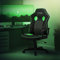 ML-Design Chaise de Gaming avec Fonction Bascule, Noir-Vert, Similicuir, Chaise de Bureau Ergonomique avec Accoudoirs, Pivotante, Réglable en Hauteur, Dossier en S, Chaise de Gamer/Racing/Travail