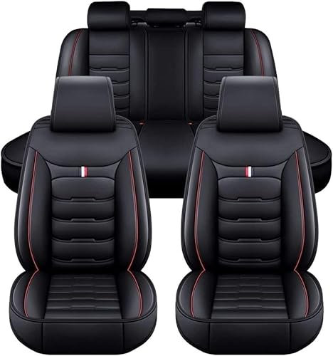 ULMANI Full Set Auto Sitzbezüge für BMW E91 3 Series Touring 318i 320i 318d 320d, Airbag kompatibel, wasserdicht, komplett vorne und hinten Schonbezüge (Color : Black-Red)