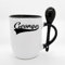 Getagift Personalised with Your Name Coffee Mug, Custom Name, Spoon Coffee, Tea Mug. (Black)