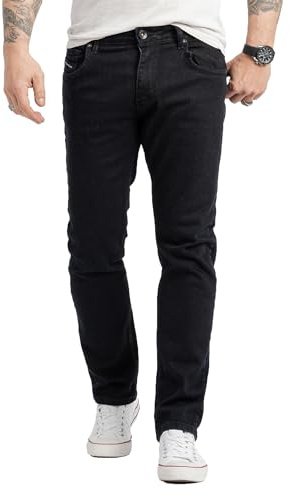 Rock Creek Herren Jeans Regular Fit Stretch Jeans Männerhose Herrenjeans Denim Hosen Herrenhose Straight Cut Stonewashed RC-2417 Dunkelblau W42 L32
