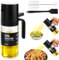SUWMUWFU Spray Huile Cuisine Air Fryer 250ml, Vaporisateur Huile Cuisine avec Pinceau Cuisine et Brosse à Bouteille, Pulverisateur Huile Cuisine Verre, Spray Huile d'Olive, Huile Spray Cuisine (Noir)