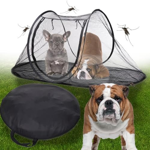 Faltbares Zelt für Haustiere, Laufstall für Katzen, Tragbarer Hundekäfig, Moskitonetz/Zelt für den Außenbereich, Welpenstall für den Innen- und Außenbereich, Zeltzaun für Haustiere (Black)