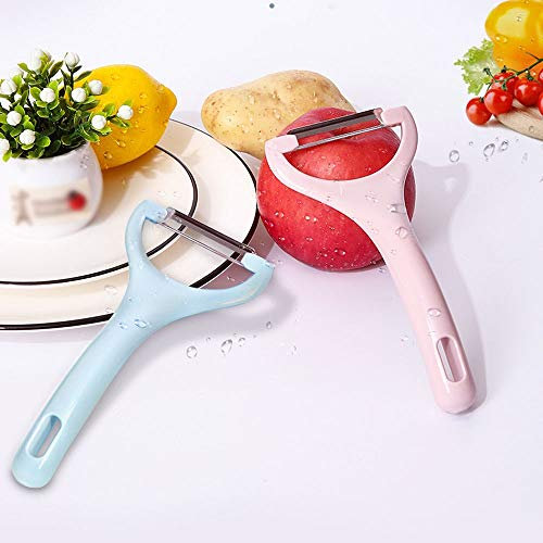 Vegetables Peeler Household Melon and Fruit Peeling Knife Kitchen Supplies Multifunctional Candy Color Planer Stainless Steel Peeler (Color : Multicolor)